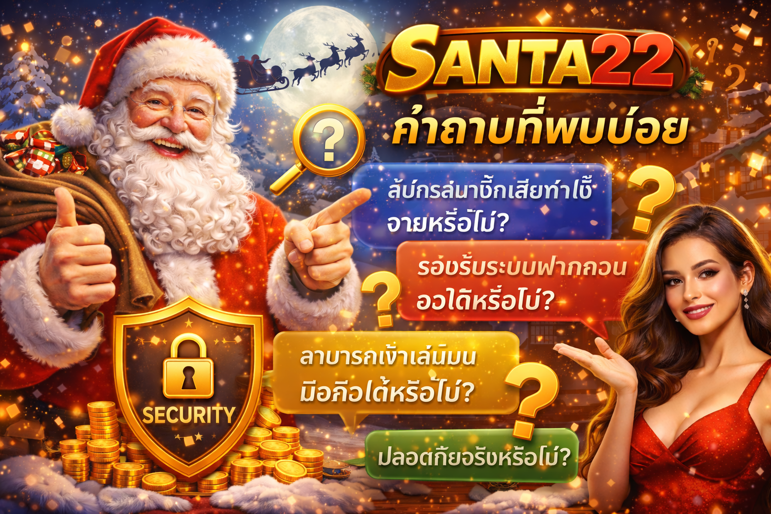 ทีมงาน Support Santa22 ดูแลตลอด 24 ชั่วโมง ปลอดภัย 100%